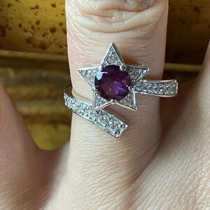 Genuine Crimson Mystic Topaz Sterling Silver Star Ring Size 7